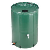HAOYYE Green 100 Gallon Folding Rain Barrel Water Collector with Durable PVC Mesh and Support Rods, Mold and Mildew Resistant, Easy to Carry and Store, Ideal for Gardens, Planter Beds, Indoor Plants, and Outdoor Watering